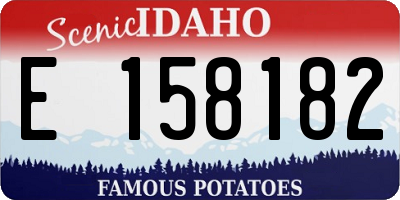 ID license plate E158182