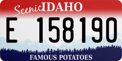 ID license plate E158190