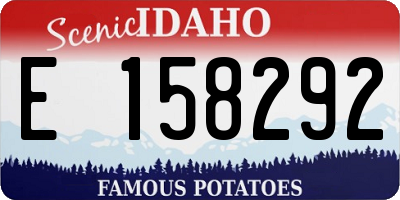 ID license plate E158292