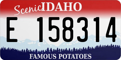 ID license plate E158314