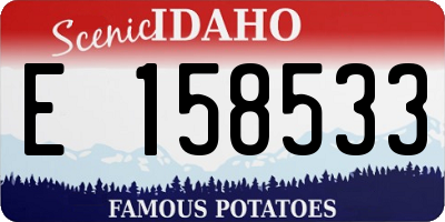 ID license plate E158533