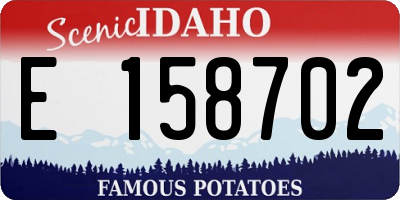 ID license plate E158702