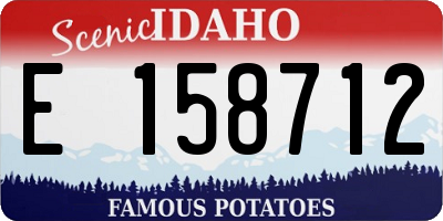 ID license plate E158712