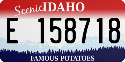 ID license plate E158718