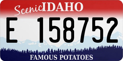 ID license plate E158752