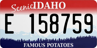 ID license plate E158759