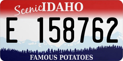 ID license plate E158762