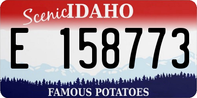 ID license plate E158773