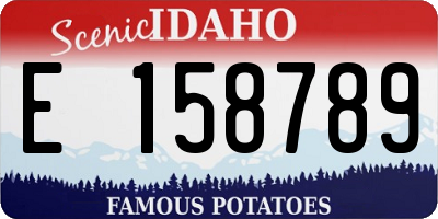 ID license plate E158789