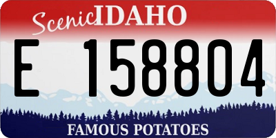 ID license plate E158804