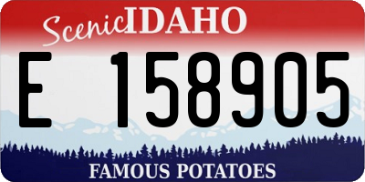 ID license plate E158905