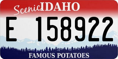 ID license plate E158922