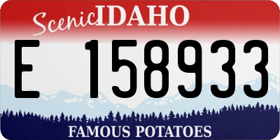 ID license plate E158933