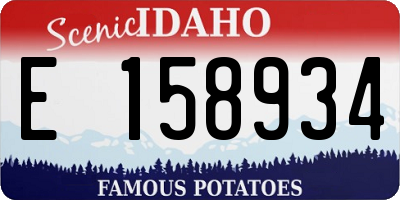 ID license plate E158934