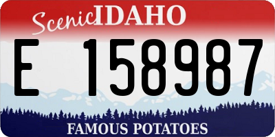 ID license plate E158987