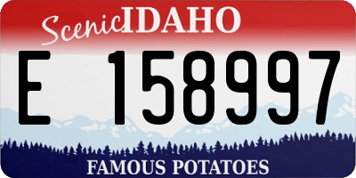 ID license plate E158997