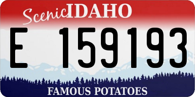 ID license plate E159193