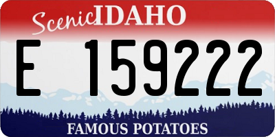 ID license plate E159222
