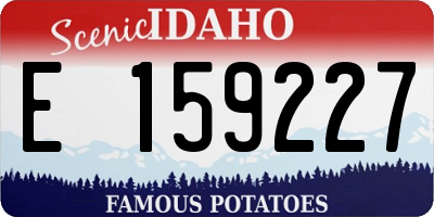 ID license plate E159227