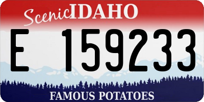 ID license plate E159233