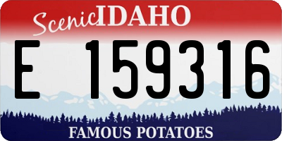 ID license plate E159316
