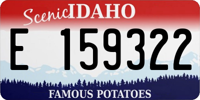 ID license plate E159322