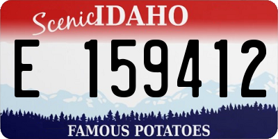 ID license plate E159412