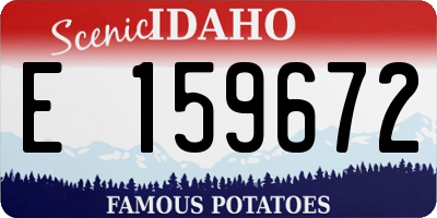ID license plate E159672
