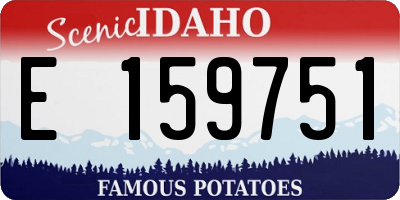 ID license plate E159751