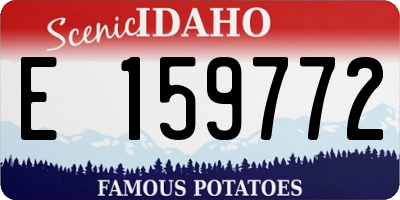 ID license plate E159772