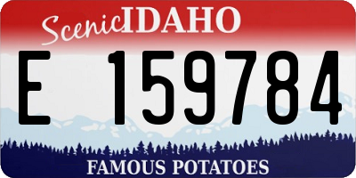 ID license plate E159784