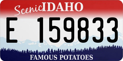 ID license plate E159833