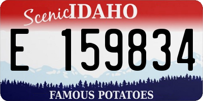 ID license plate E159834