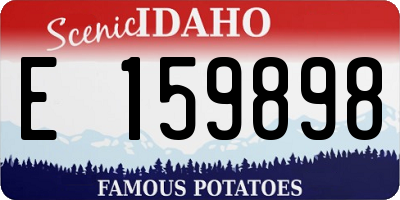 ID license plate E159898