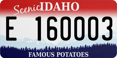 ID license plate E160003