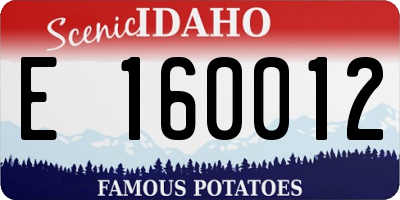 ID license plate E160012