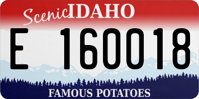 ID license plate E160018