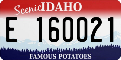 ID license plate E160021