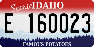 ID license plate E160023