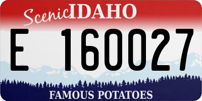 ID license plate E160027