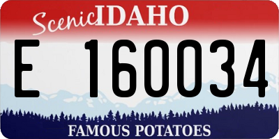 ID license plate E160034