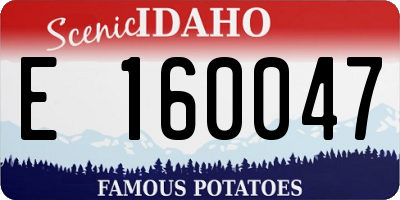 ID license plate E160047