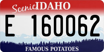 ID license plate E160062