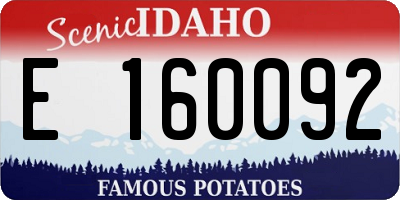 ID license plate E160092