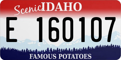 ID license plate E160107