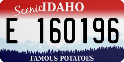 ID license plate E160196