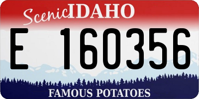 ID license plate E160356