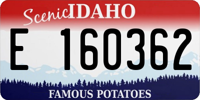 ID license plate E160362