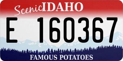 ID license plate E160367