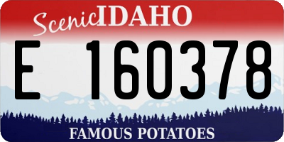 ID license plate E160378